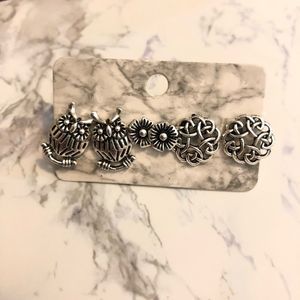 {DORA} dainty owl stud earring set